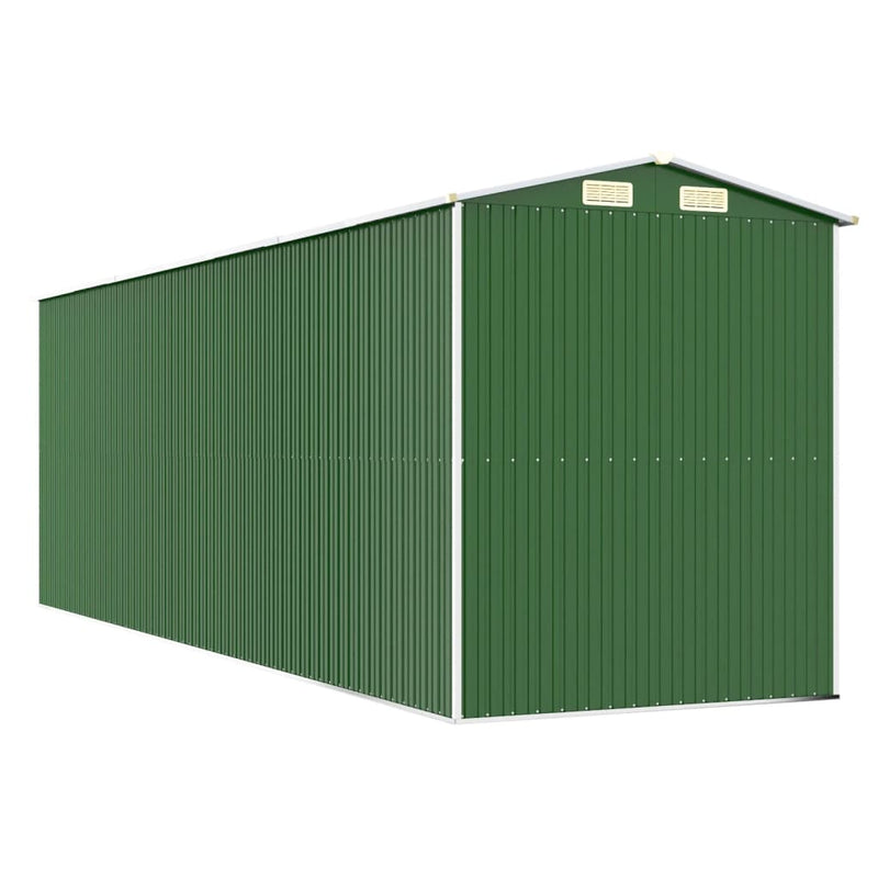 vidaXL zöld horganyzott acél kerti fészer 192x606x223 cm