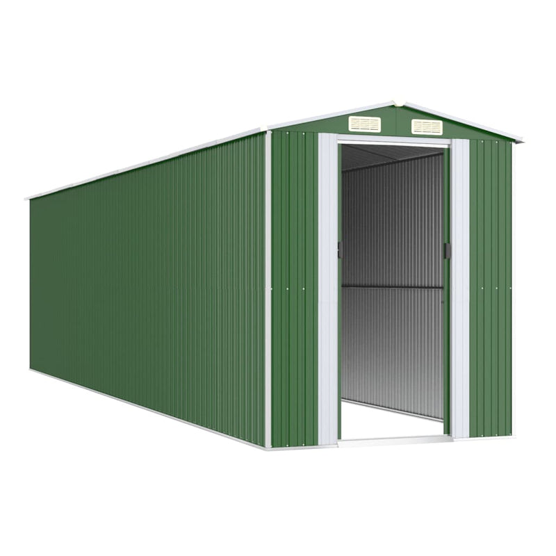 vidaXL zöld horganyzott acél kerti fészer 192x772x223 cm