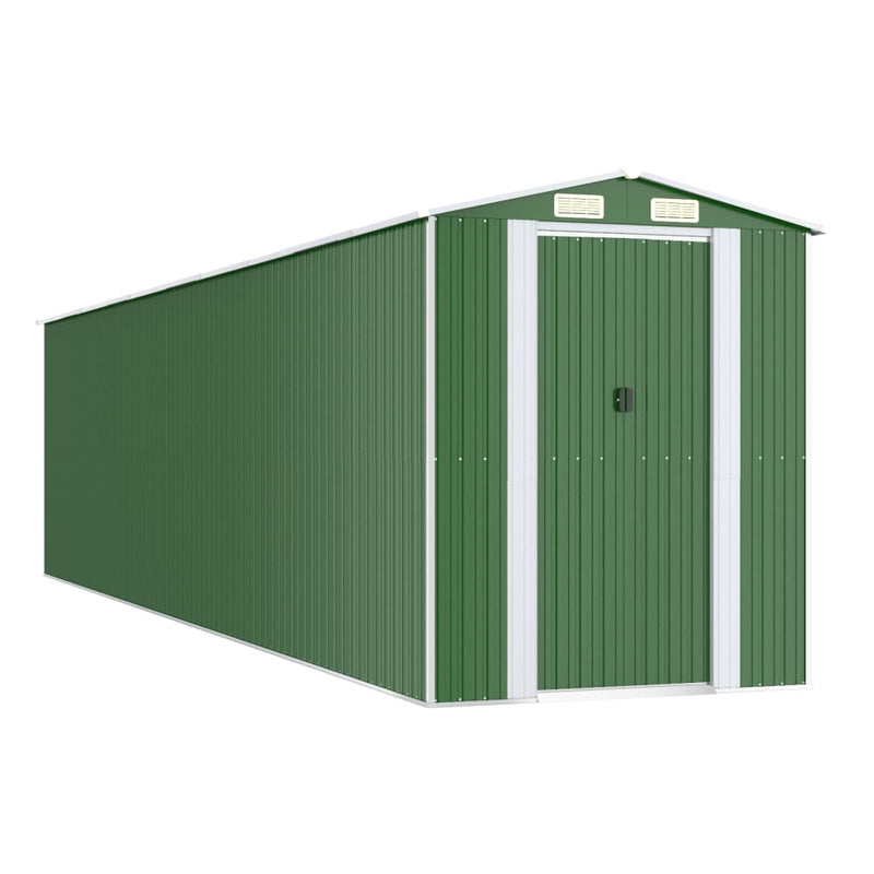 vidaXL zöld horganyzott acél kerti fészer 192x855x223 cm