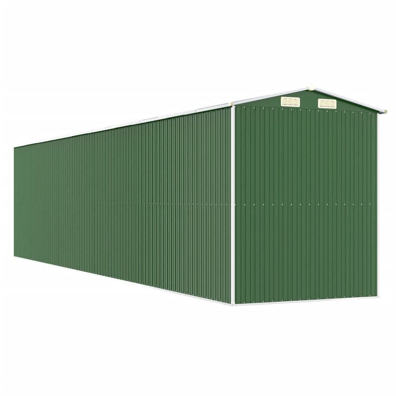 vidaXL zöld horganyzott acél kerti fészer 192x855x223 cm