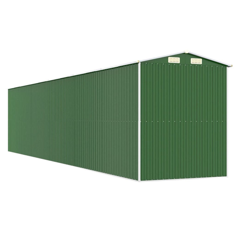 vidaXL zöld horganyzott acél kerti fészer 192x938x223 cm