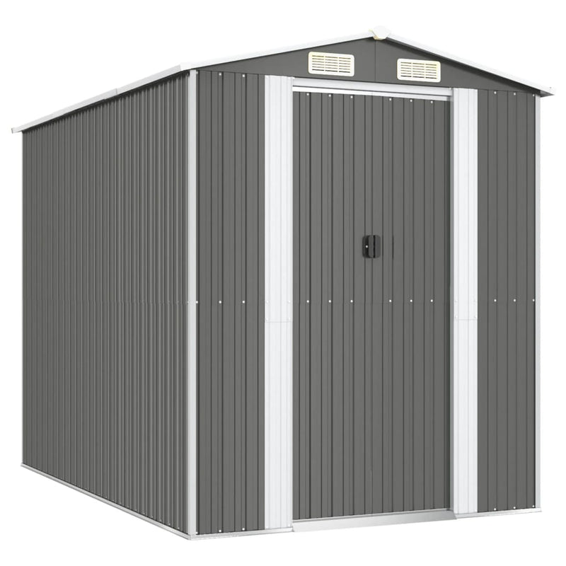vidaXL világosszürke horganyzott acél kerti fészer 192 x 274 x 223 cm