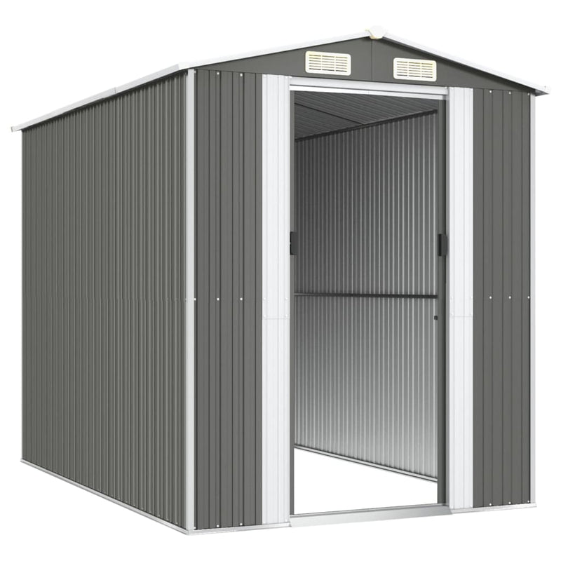 vidaXL világosszürke horganyzott acél kerti fészer 192 x 274 x 223 cm