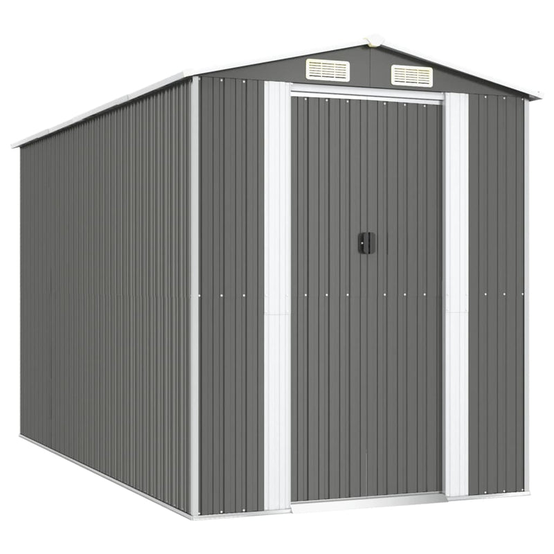 vidaXL világosszürke horganyzott acél kerti fészer 192 x 357 x 223 cm