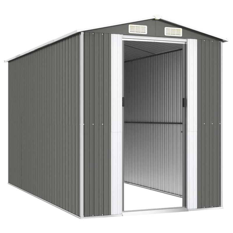 vidaXL világosszürke horganyzott acél kerti fészer 192 x 357 x 223 cm