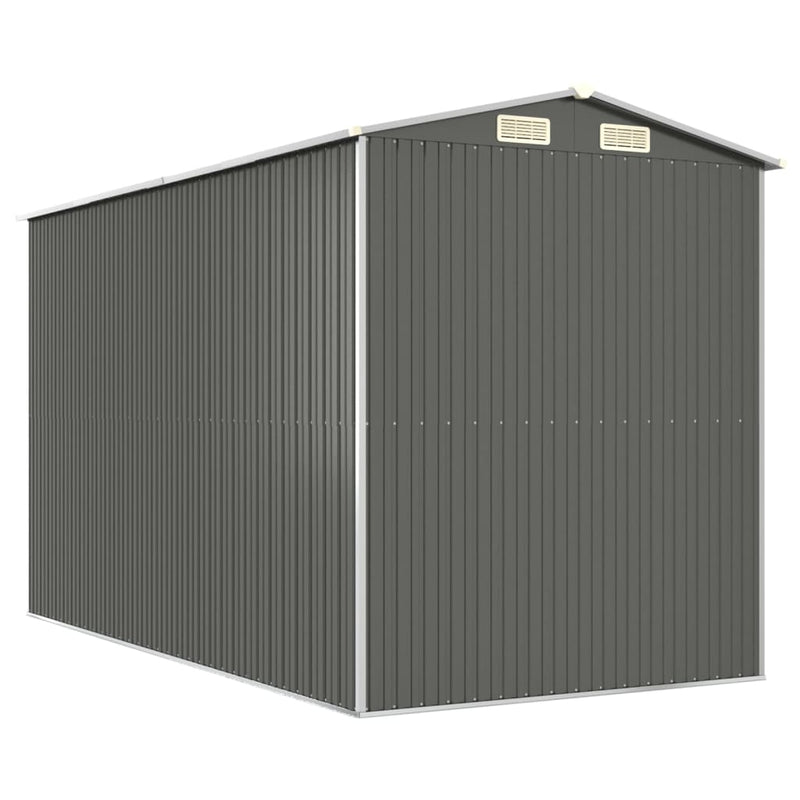vidaXL világosszürke horganyzott acél kerti fészer 192 x 357 x 223 cm