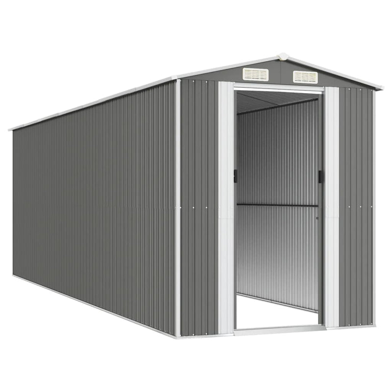 vidaXL világosszürke horganyzott acél kerti fészer 192 x 606 x 223 cm