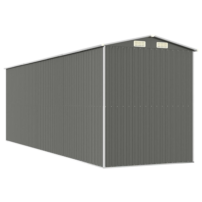 vidaXL világosszürke horganyzott acél kerti fészer 192 x 606 x 223 cm