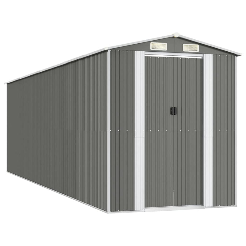 vidaXL világosszürke horganyzott acél kerti fészer 192 x 689 x 223 cm