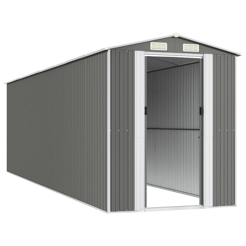 vidaXL világosszürke horganyzott acél kerti fészer 192 x 689 x 223 cm