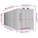 vidaXL világosszürke horganyzott acél kerti fészer 192 x 689 x 223 cm