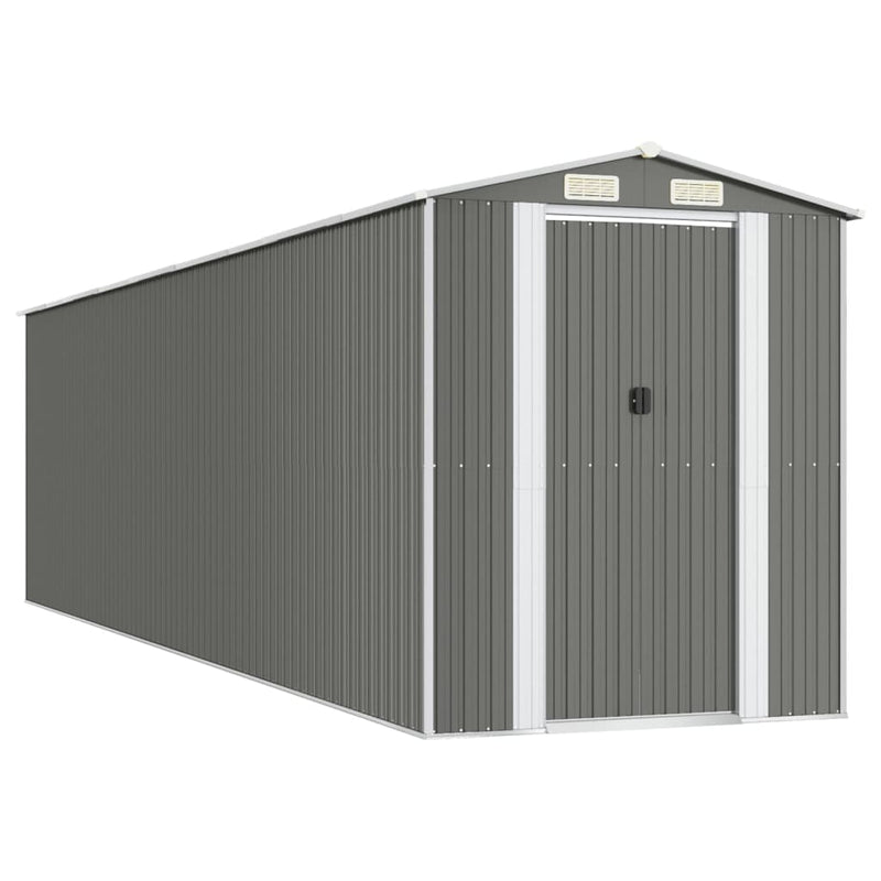 vidaXL világosszürke horganyzott acél kerti fészer 192 x 772 x 223 cm