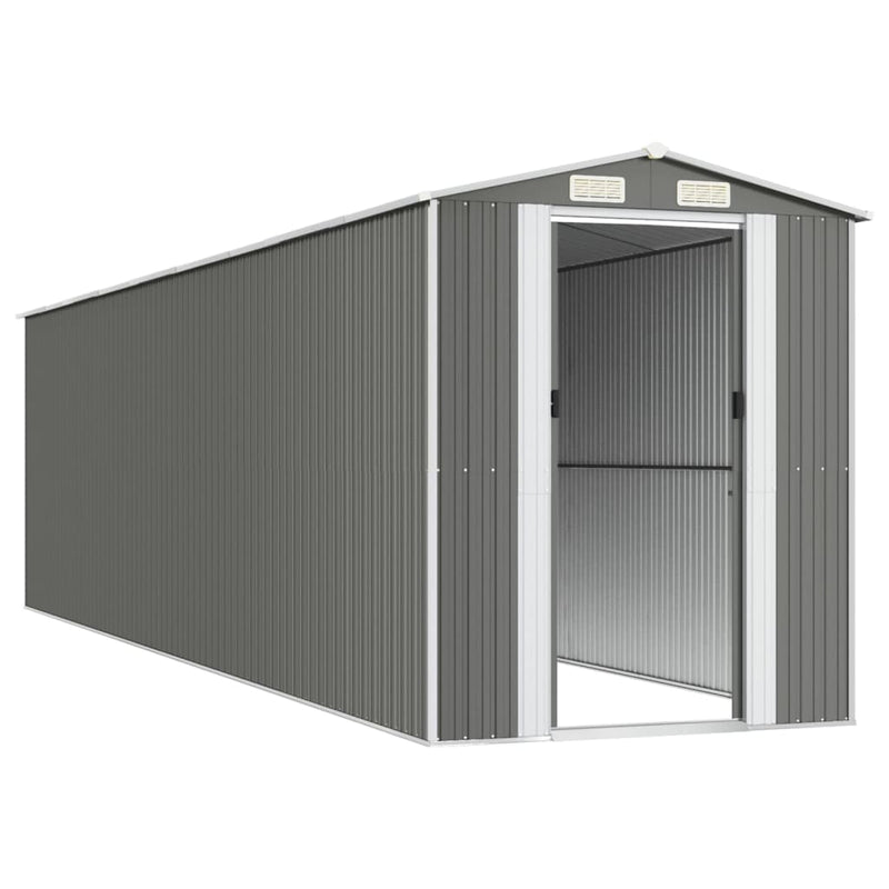 vidaXL világosszürke horganyzott acél kerti fészer 192 x 772 x 223 cm