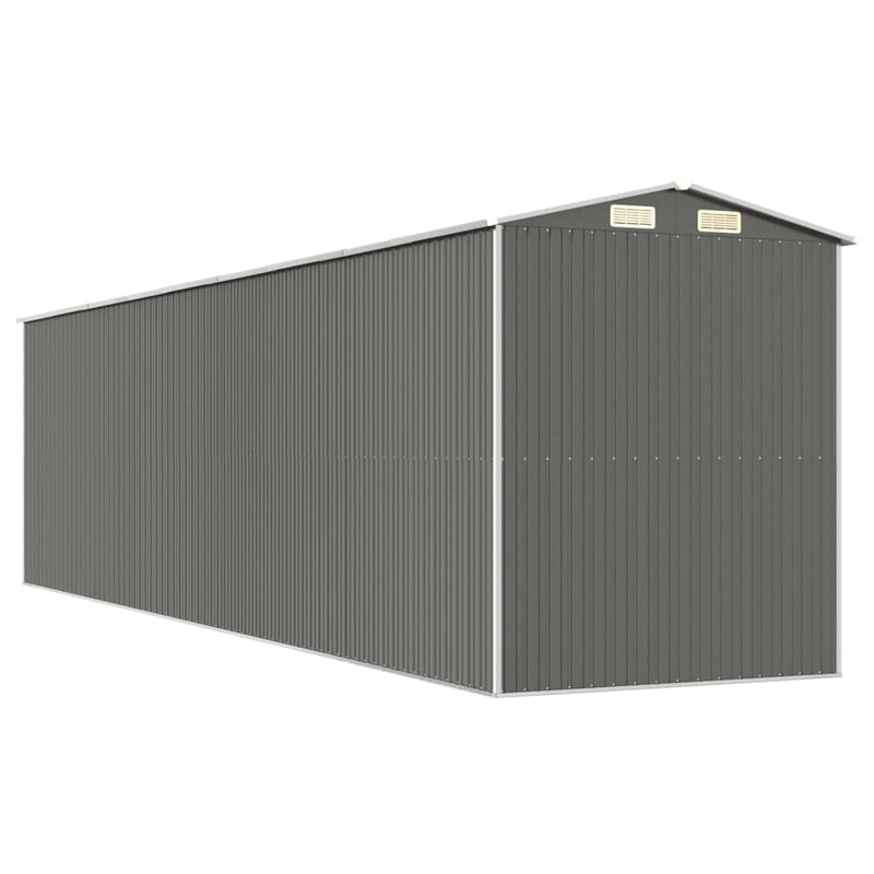 vidaXL világosszürke horganyzott acél kerti fészer 192 x 772 x 223 cm