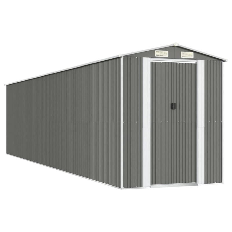 vidaXL világosszürke horganyzott acél kerti fészer 192 x 855 x 223 cm