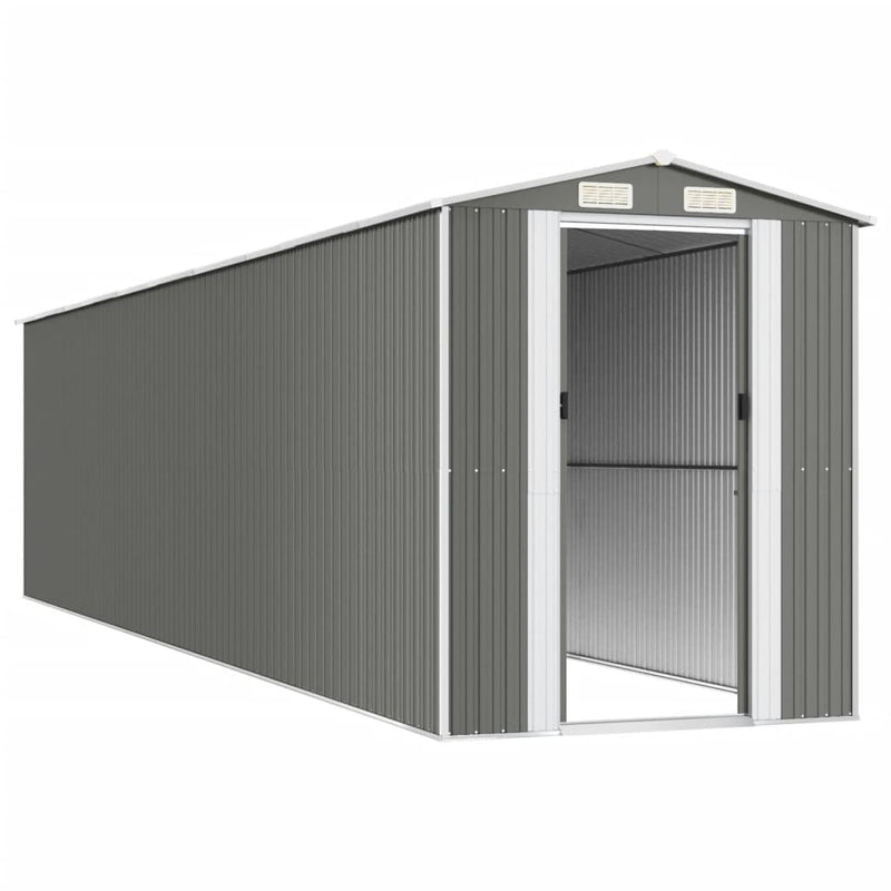 vidaXL világosszürke horganyzott acél kerti fészer 192 x 855 x 223 cm