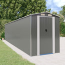 vidaXL világosszürke horganyzott acél kerti fészer 192 x 855 x 223 cm