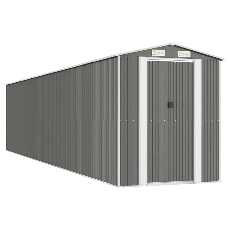 vidaXL világosszürke horganyzott acél kerti fészer 192 x 938 x 223 cm