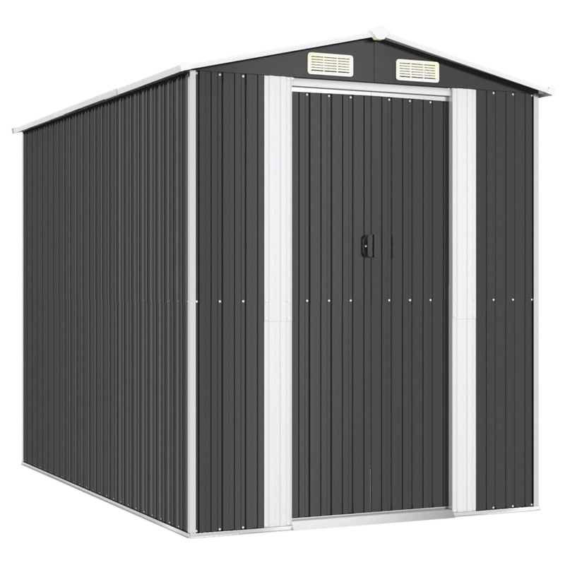 vidaXL antracitszürke horganyzott acél kerti fészer 192 x 274 x 223 cm