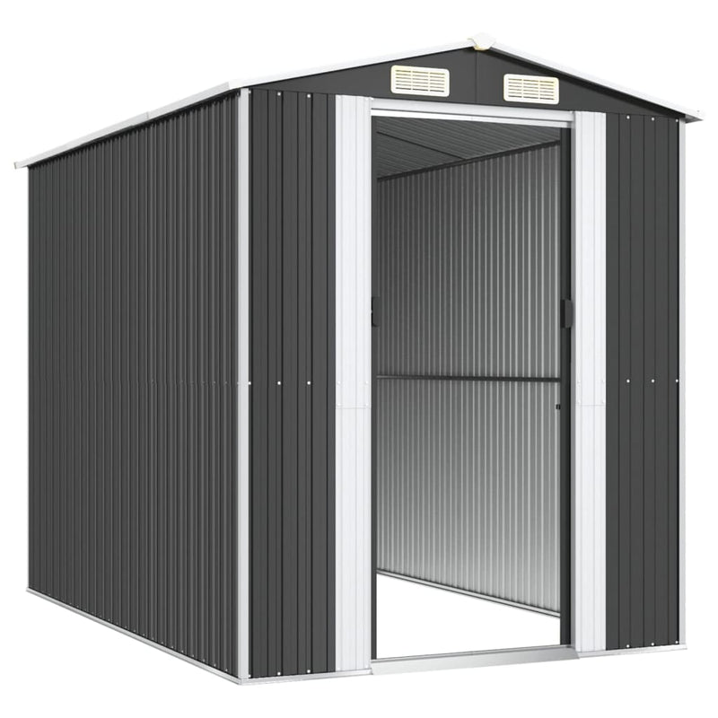 vidaXL antracitszürke horganyzott acél kerti fészer 192 x 274 x 223 cm
