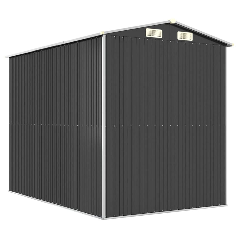 vidaXL antracitszürke horganyzott acél kerti fészer 192 x 274 x 223 cm
