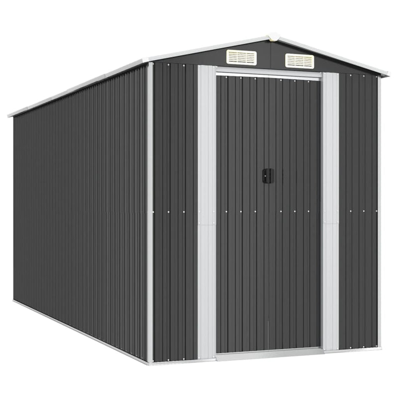 vidaXL antracitszürke horganyzott acél kerti fészer 192 x 440 x 223 cm