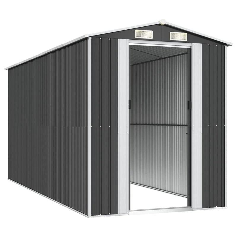vidaXL antracitszürke horganyzott acél kerti fészer 192 x 440 x 223 cm