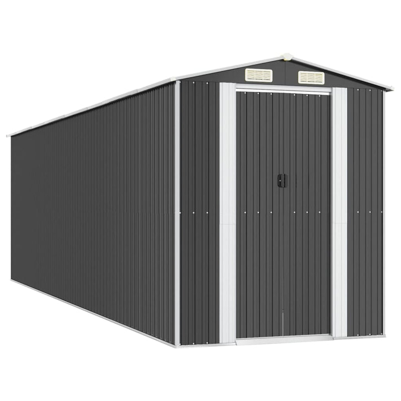 vidaXL antracitszürke horganyzott acél kerti fészer 192 x 689 x 223 cm