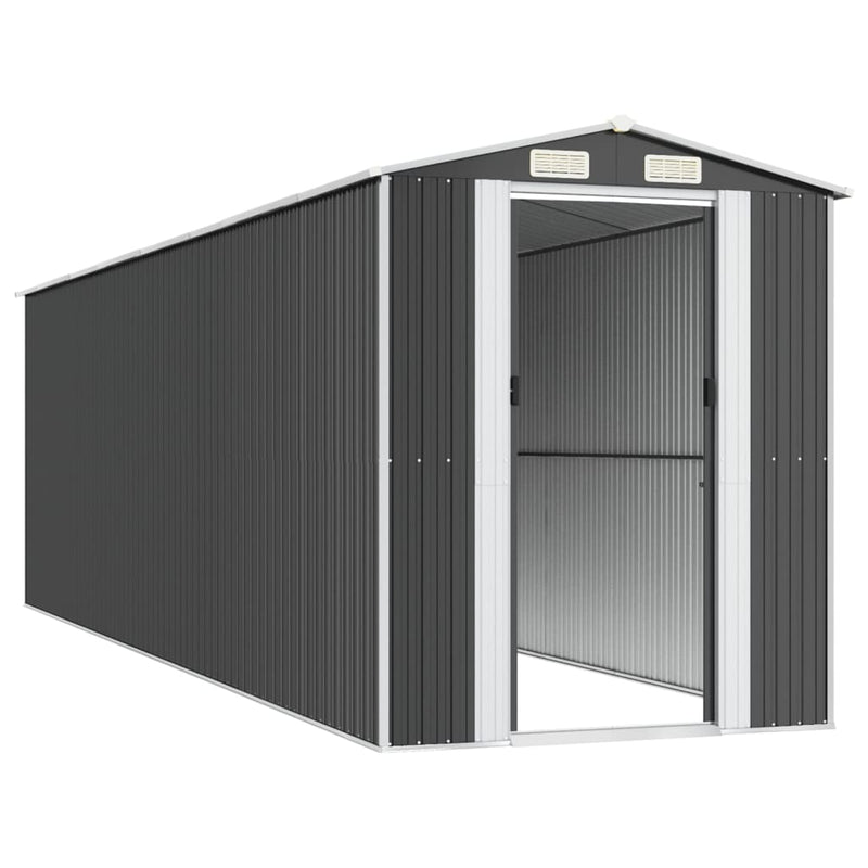 vidaXL antracitszürke horganyzott acél kerti fészer 192 x 689 x 223 cm
