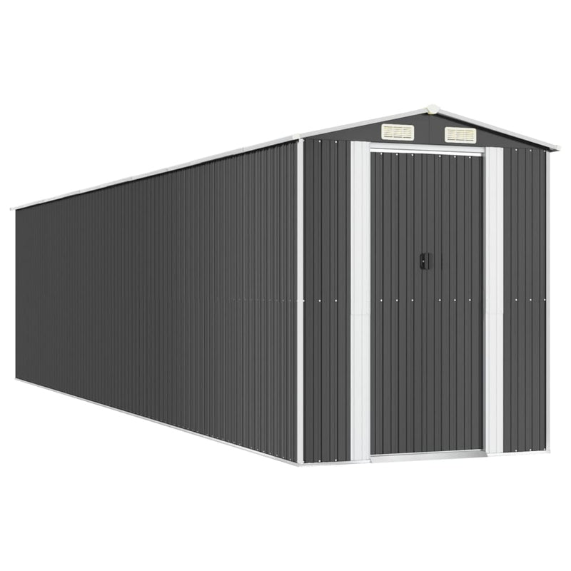 vidaXL antracitszürke horganyzott acél kerti fészer 192 x 855 x 223 cm