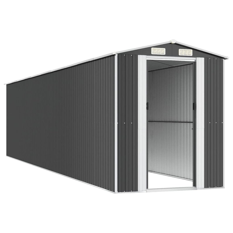 vidaXL antracitszürke horganyzott acél kerti fészer 192 x 855 x 223 cm