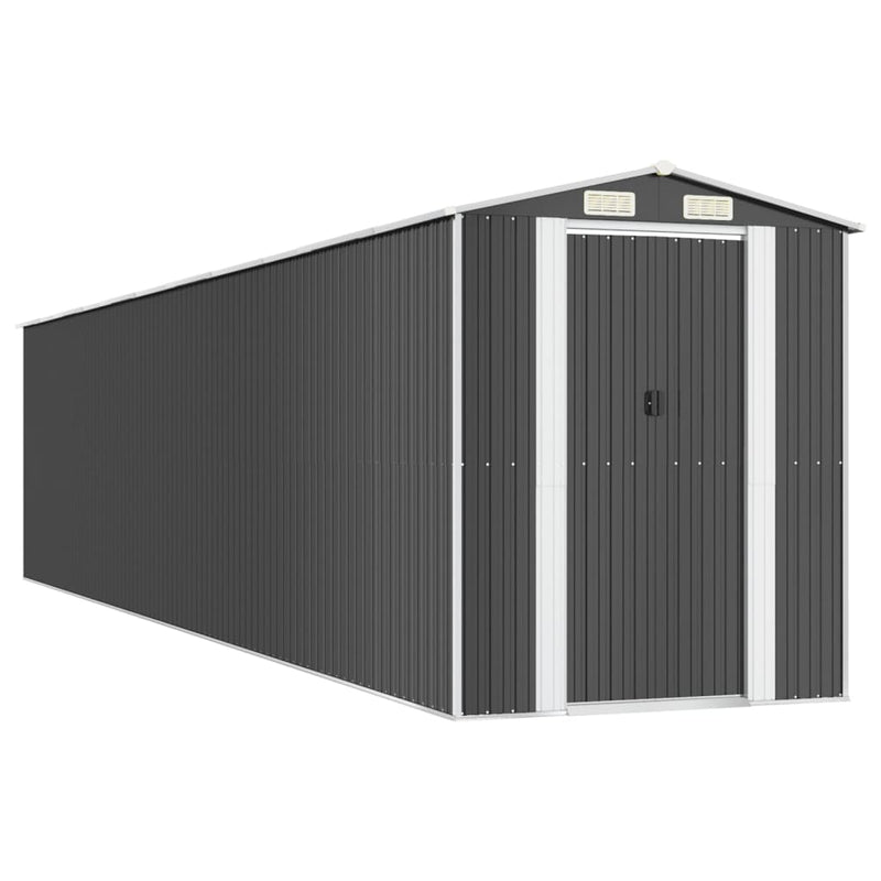 vidaXL antracitszürke horganyzott acél kerti fészer 192 x 938 x 223 cm