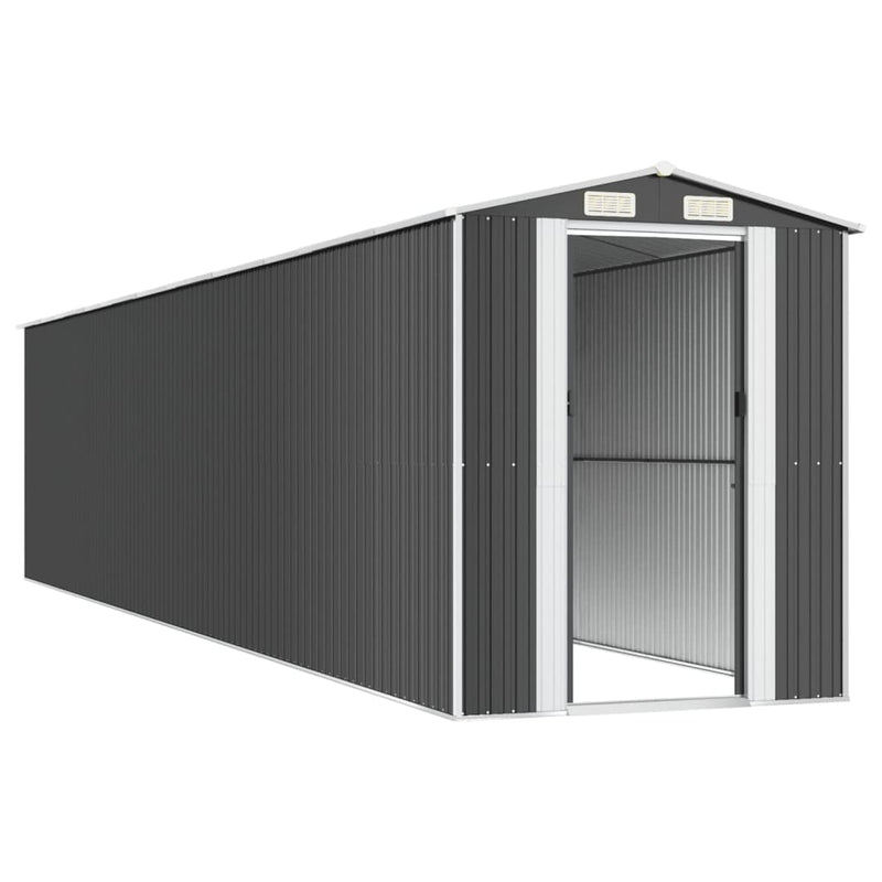 vidaXL antracitszürke horganyzott acél kerti fészer 192 x 938 x 223 cm