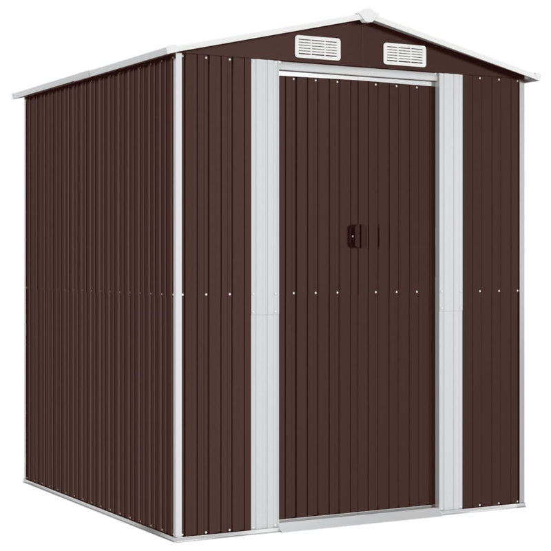 vidaXL sötétbarna horganyzott acél kerti fészer 192 x 191 x 223 cm