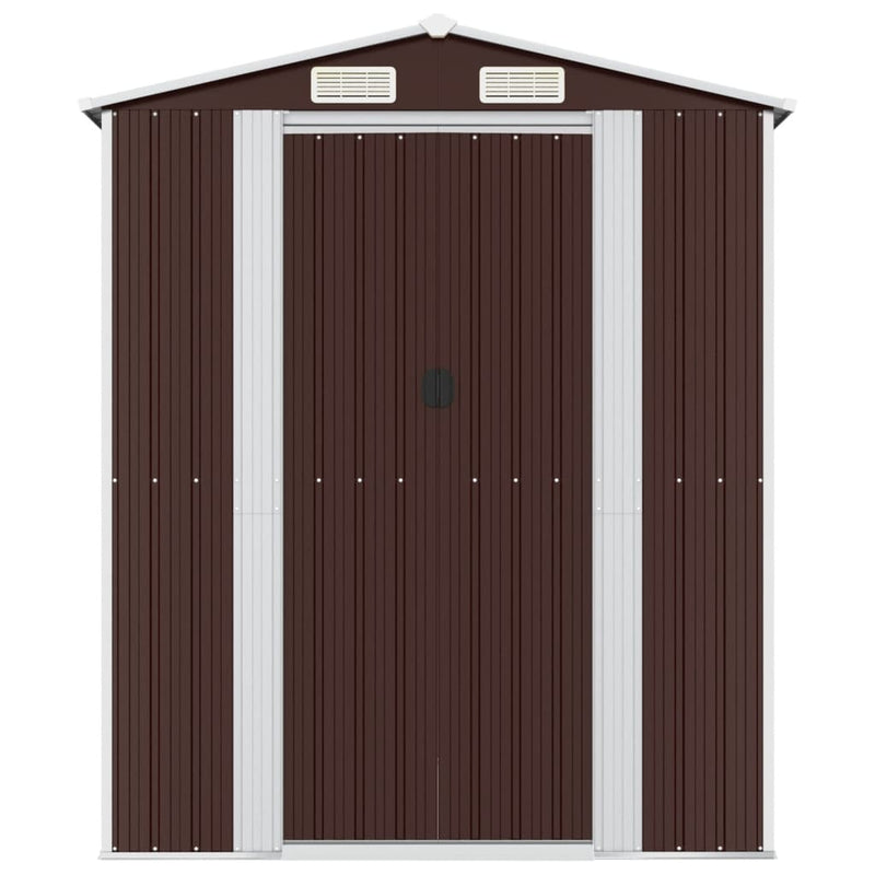 vidaXL sötétbarna horganyzott acél kerti fészer 192 x 191 x 223 cm