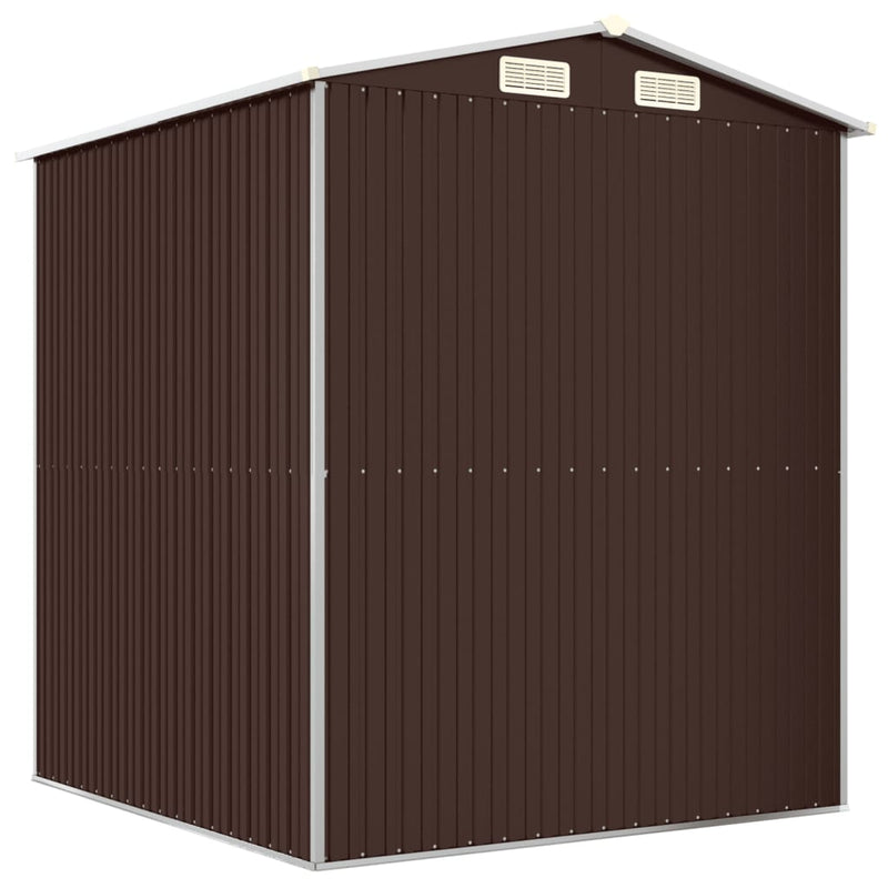 vidaXL sötétbarna horganyzott acél kerti fészer 192 x 191 x 223 cm