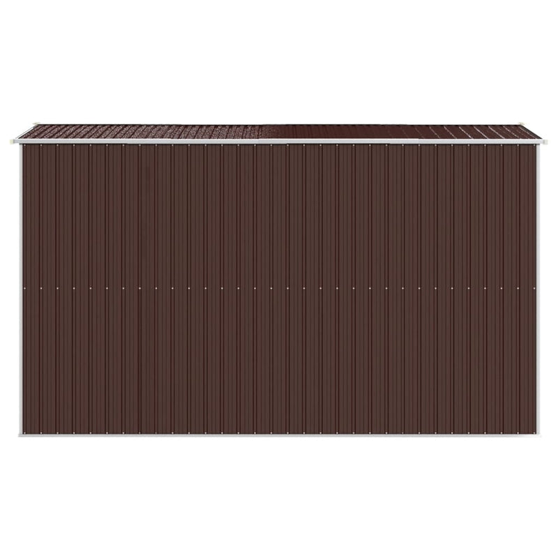 vidaXL sötétbarna horganyzott acél kerti fészer 192 x 357 x 223 cm