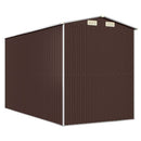 vidaXL sötétbarna horganyzott acél kerti fészer 192 x 357 x 223 cm