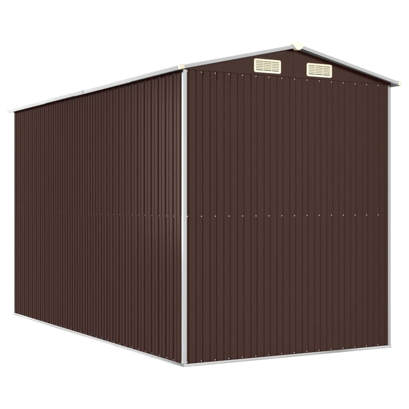 vidaXL sötétbarna horganyzott acél kerti fészer 192 x 357 x 223 cm