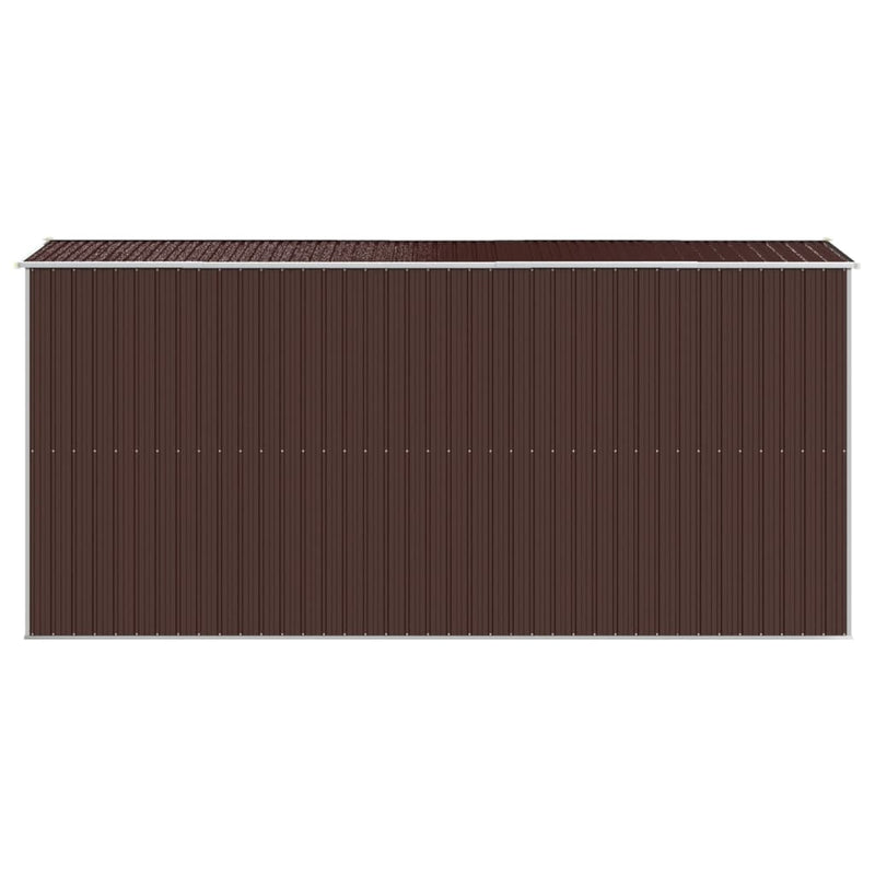 vidaXL sötétbarna horganyzott acél kerti fészer 192 x 440 x 223 cm