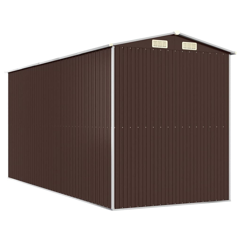 vidaXL sötétbarna horganyzott acél kerti fészer 192 x 440 x 223 cm