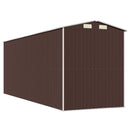vidaXL sötétbarna horganyzott acél kerti fészer 192 x 523 x 223 cm