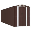 vidaXL sötétbarna horganyzott acél kerti fészer 192 x 606 x 223 cm