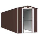 vidaXL sötétbarna horganyzott acél kerti fészer 192 x 606 x 223 cm