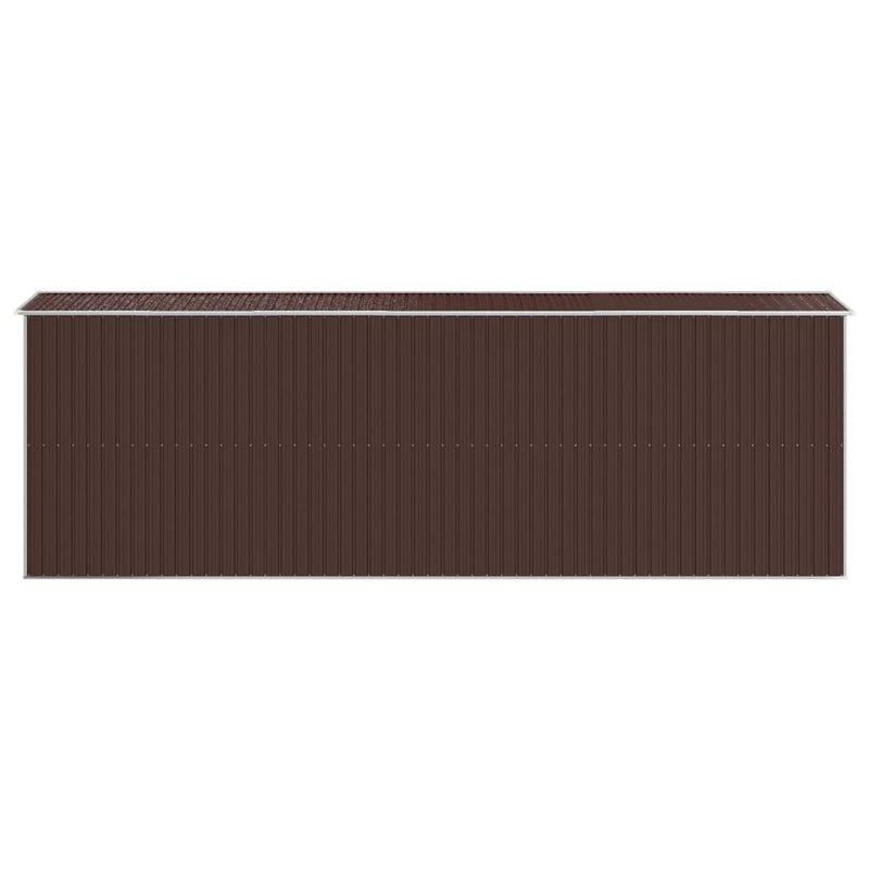 vidaXL sötétbarna horganyzott acél kerti fészer 192 x 606 x 223 cm