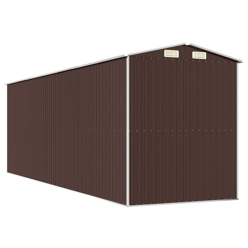 vidaXL sötétbarna horganyzott acél kerti fészer 192 x 606 x 223 cm