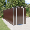 vidaXL sötétbarna horganyzott acél kerti fészer 192 x 606 x 223 cm