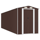 vidaXL sötétbarna horganyzott acél kerti fészer 192 x 689 x 223 cm