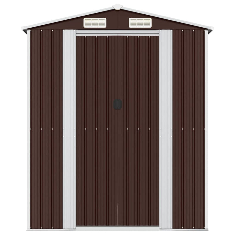 vidaXL sötétbarna horganyzott acél kerti fészer 192 x 689 x 223 cm