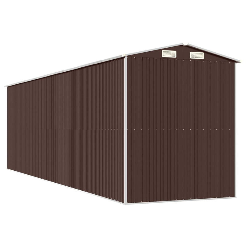 vidaXL sötétbarna horganyzott acél kerti fészer 192 x 689 x 223 cm